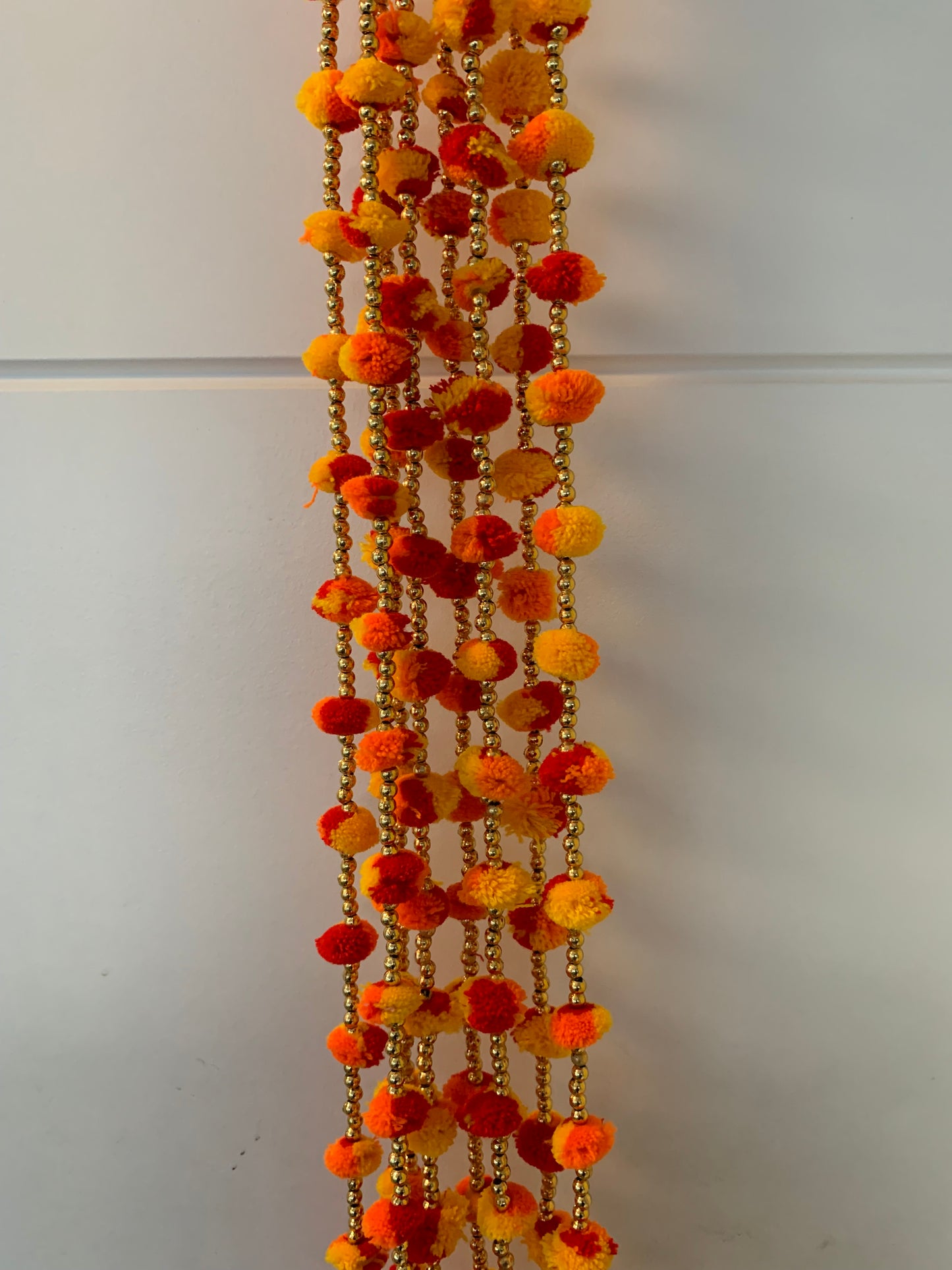 Handmade colourful Hanging Decoration for Weddings and Festive Occasions. Set of 2