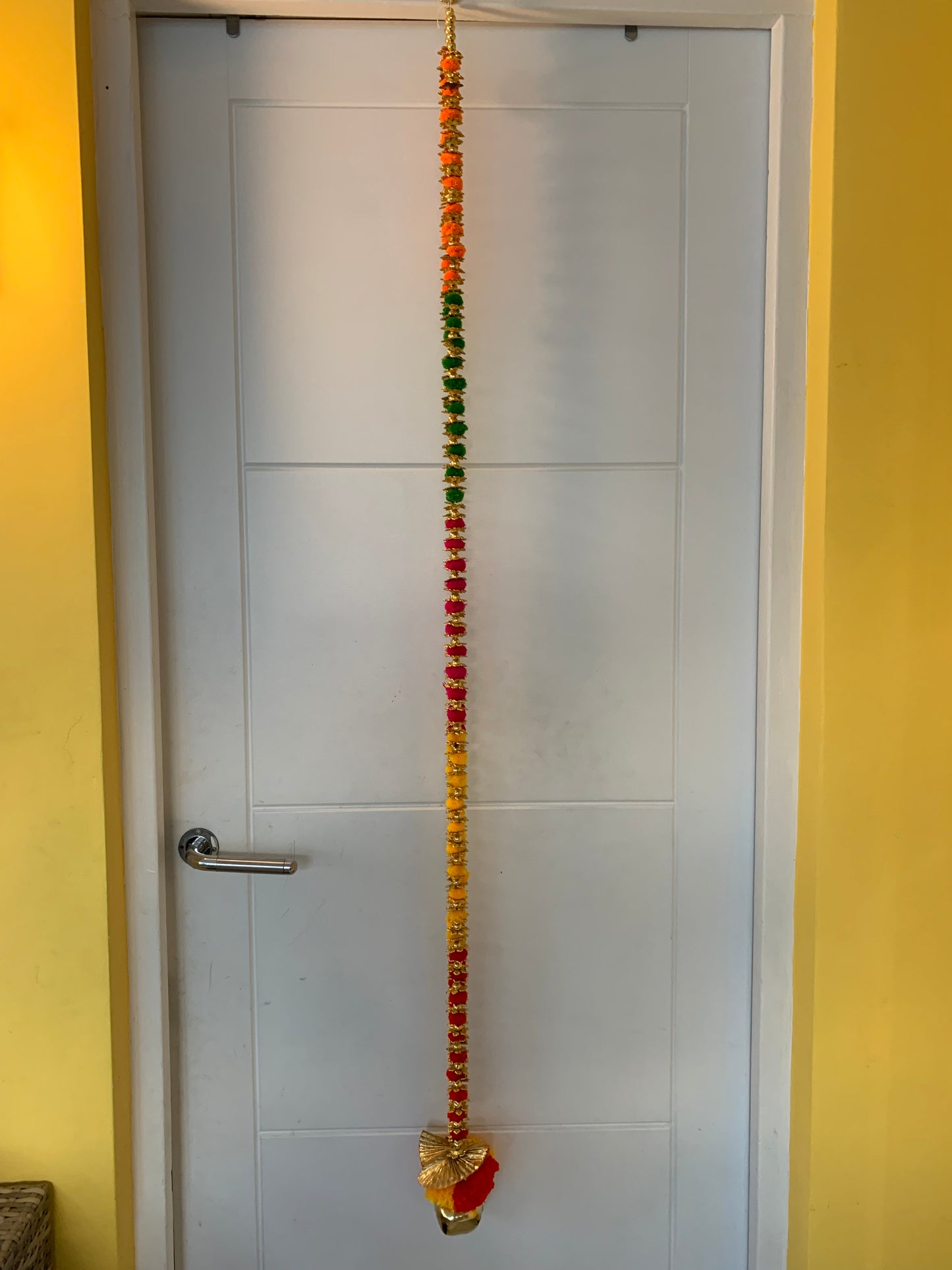 Handmade colourful Hanging Decoration for Weddings and Festive Occasions. Set of 2