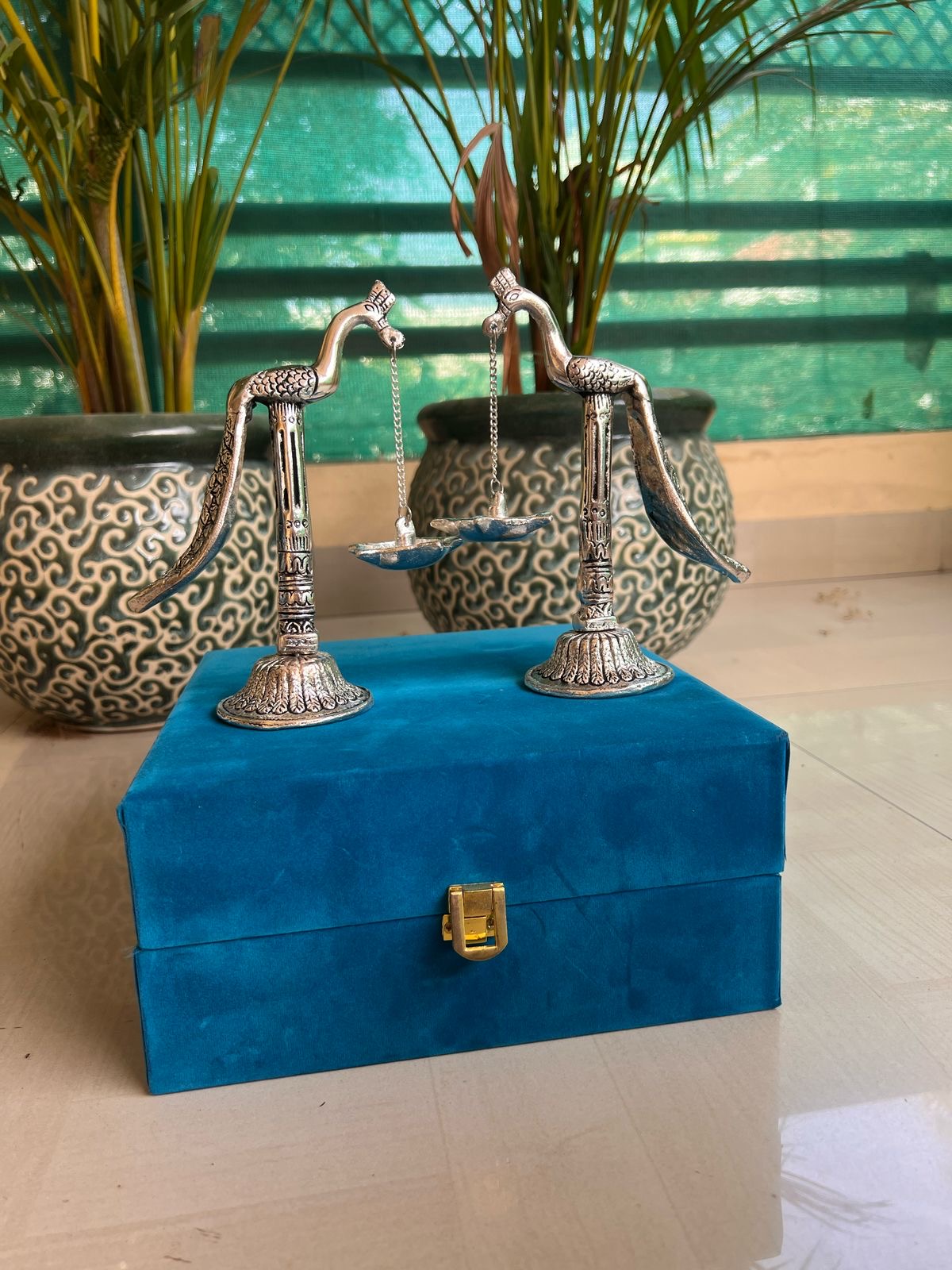 Handcrafted beautiful peacock diya stand.