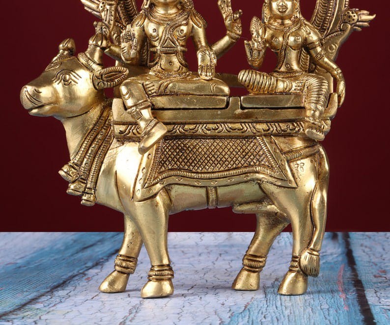 Brass Shiv Parwati on Nandi