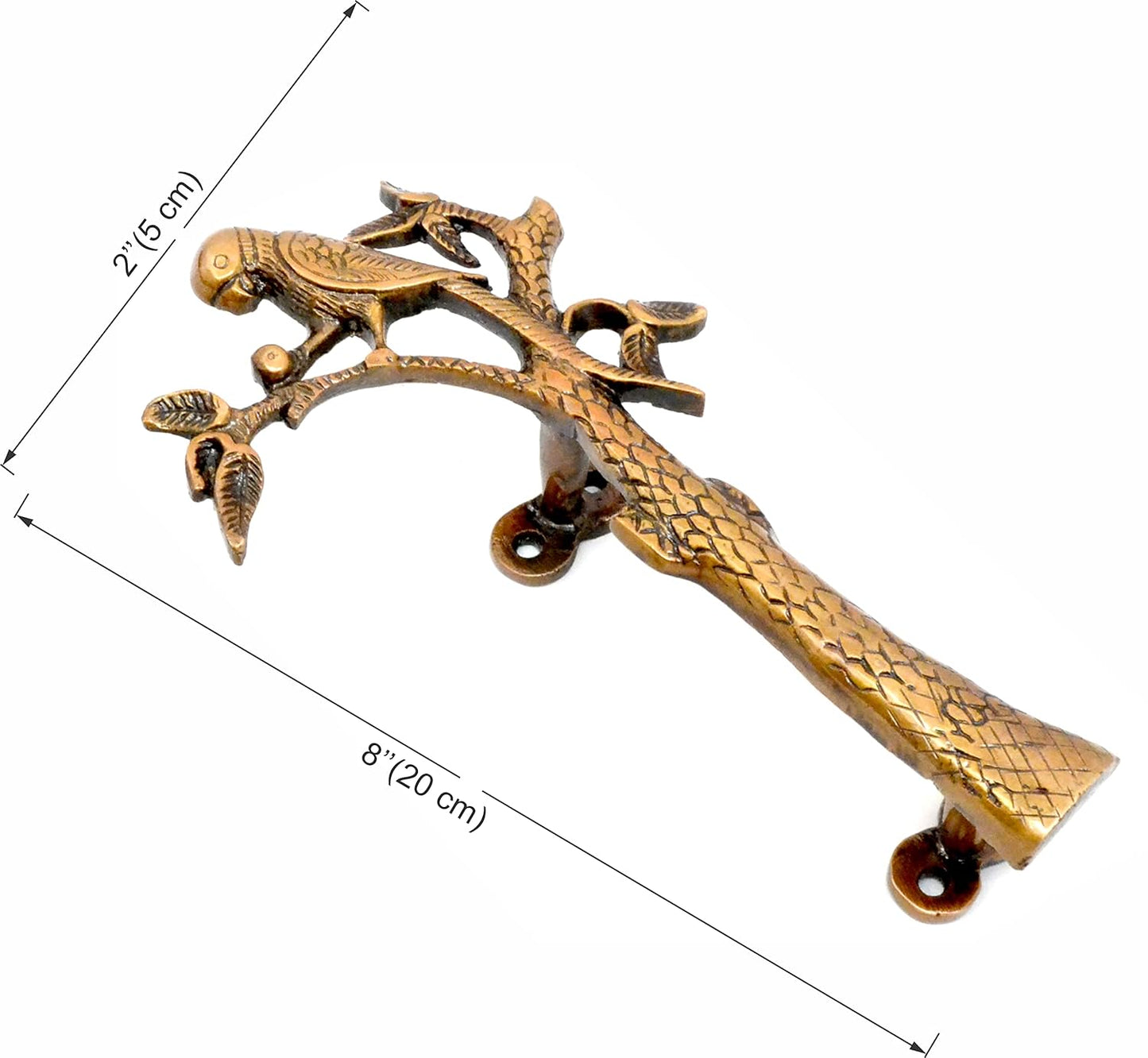 Handcrafted Brass Bird Branch Door Handles