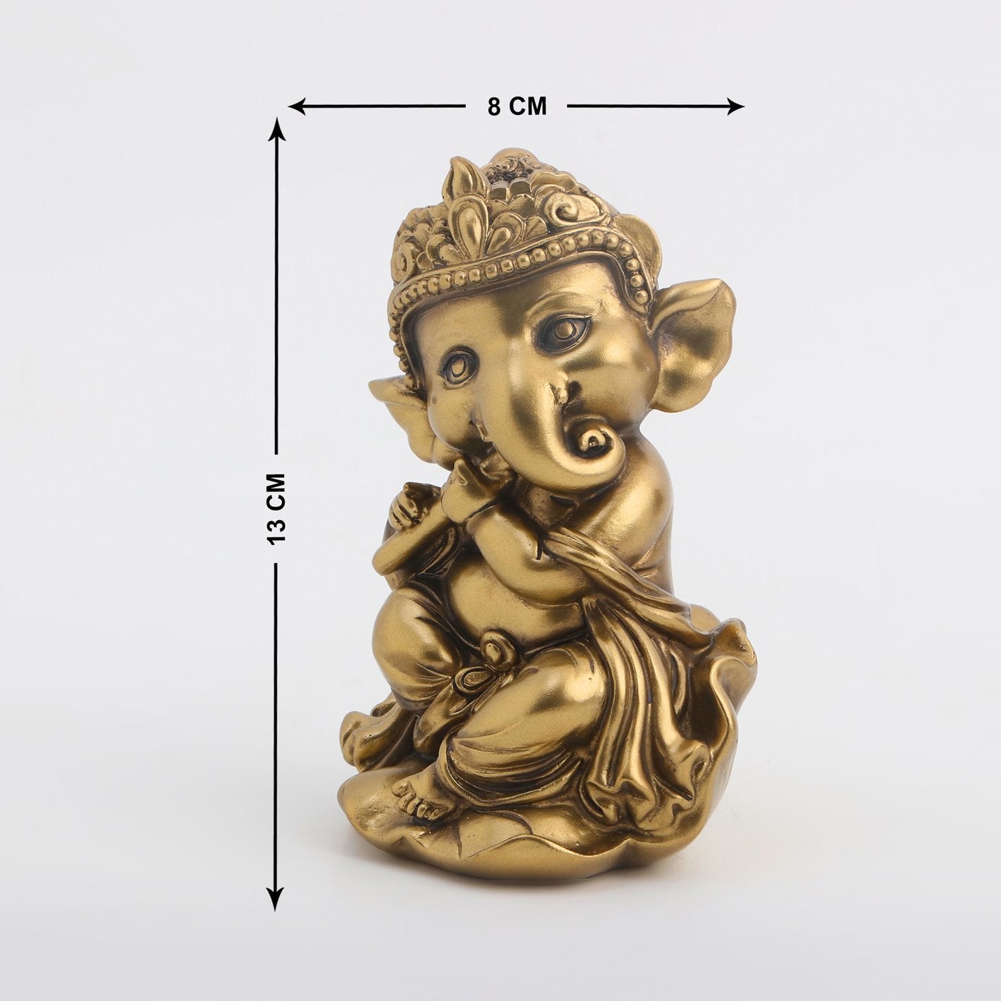 Handcrafted baby lord ganesha playing figurine. Musical ganesha.