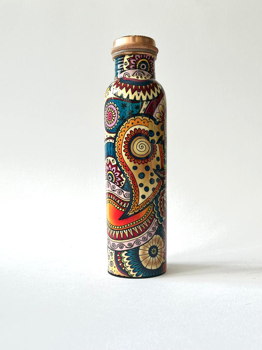 Handcrafted beautiful Copper water bottle.