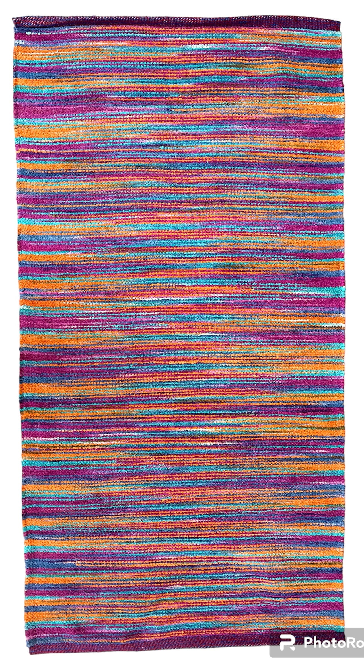 Multicoloured Chenile Stripe rug 60x120 cm.
