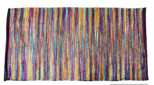 Multicoloured Chenile Stripe rug 60x120 cm.