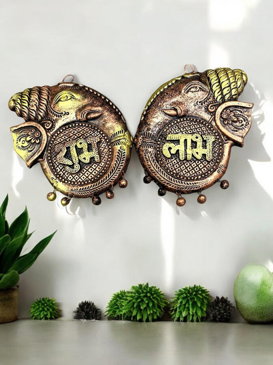 Terracota Shubh Labh wall hanging. Diwali/ wedding decoration