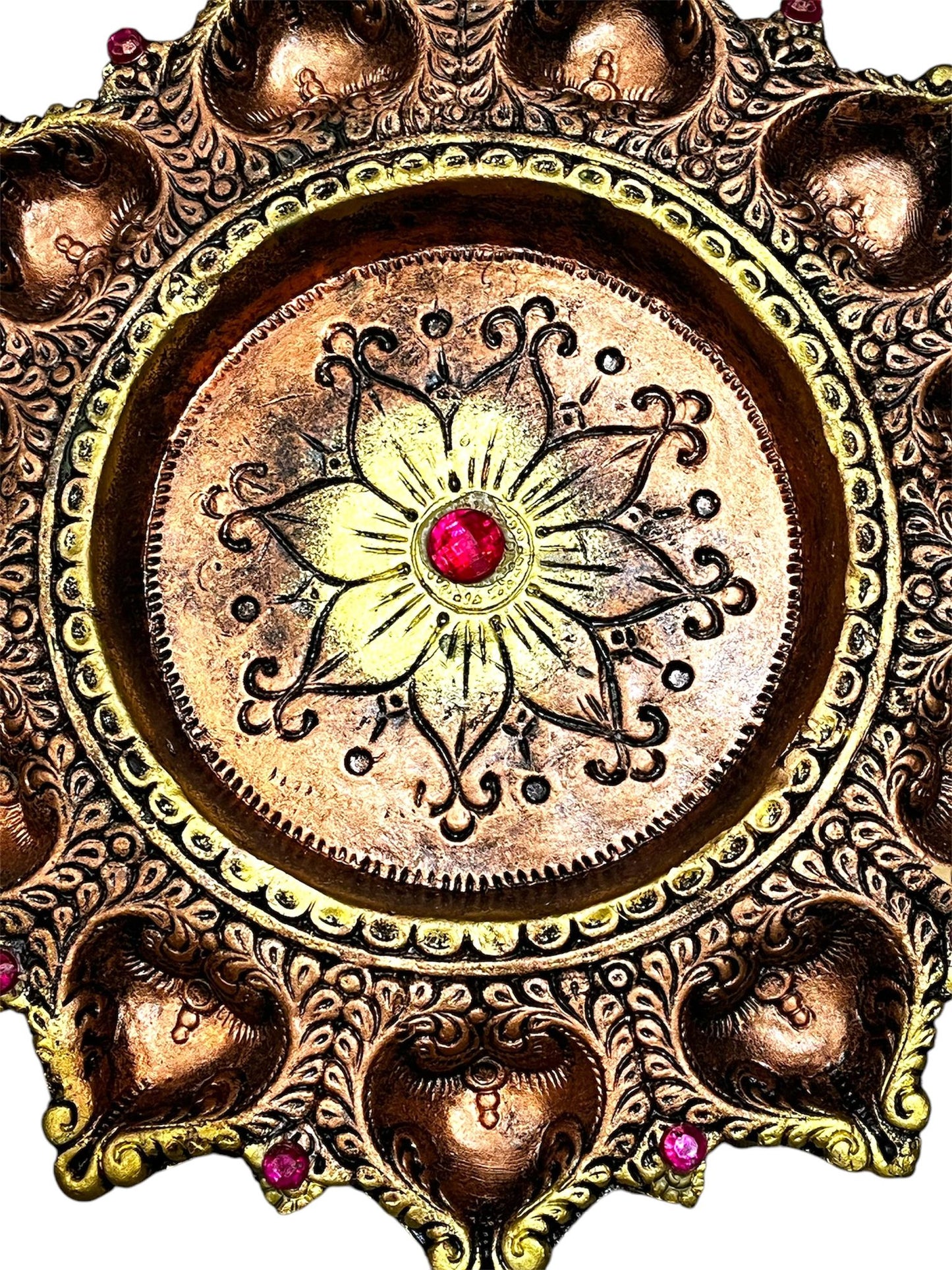Terracota 11 Deepam thali. Diwali Diya