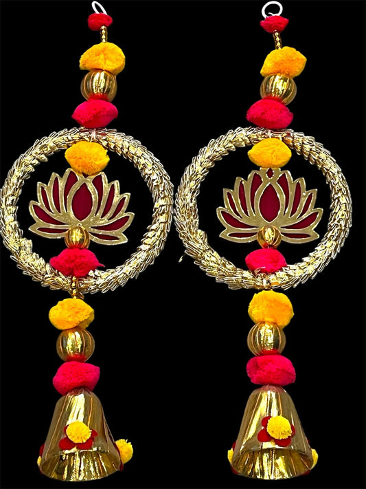Lotus Floral Hanging Decoration for Weddings and Festive Occasions. Set of 2