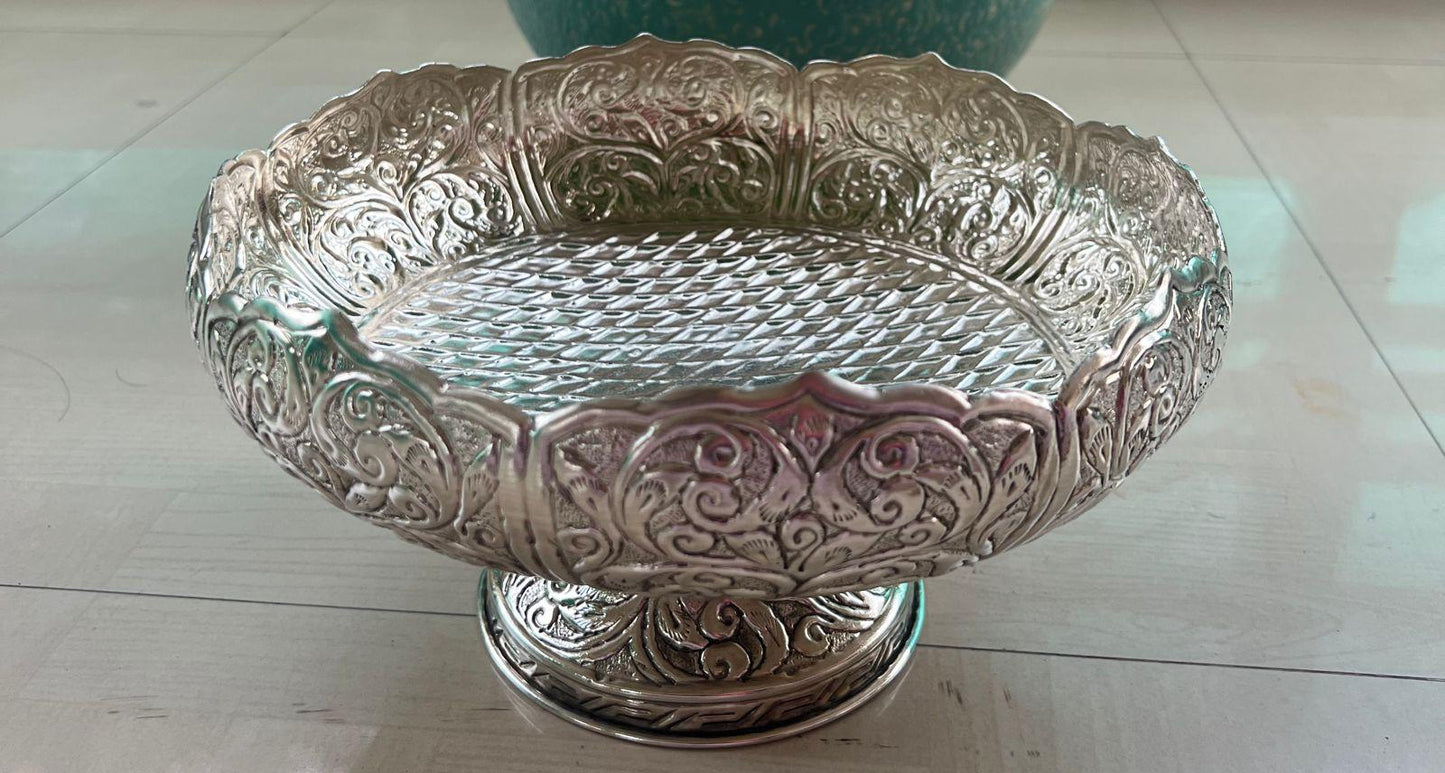 Artisan carved handcrafted fruit stand & platter