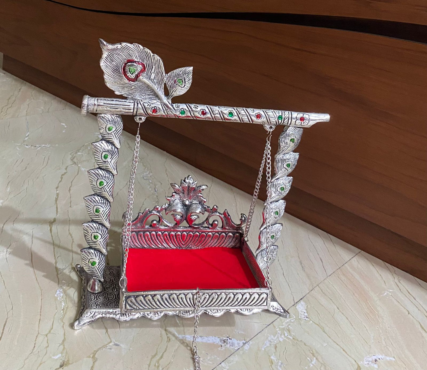 Handcrafted german silver Krishna jhula.
