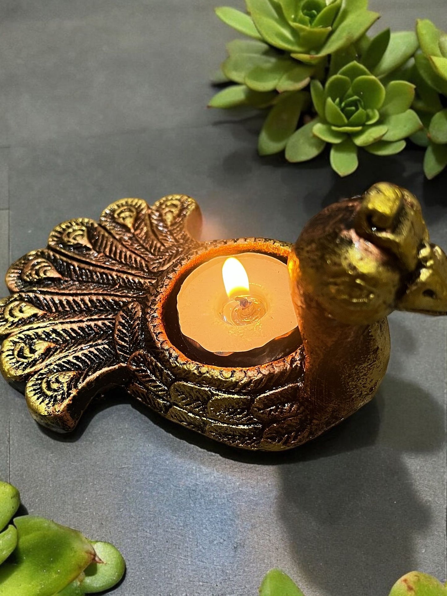 Peacock Diwali Diya, terracotta diya, Set of 2