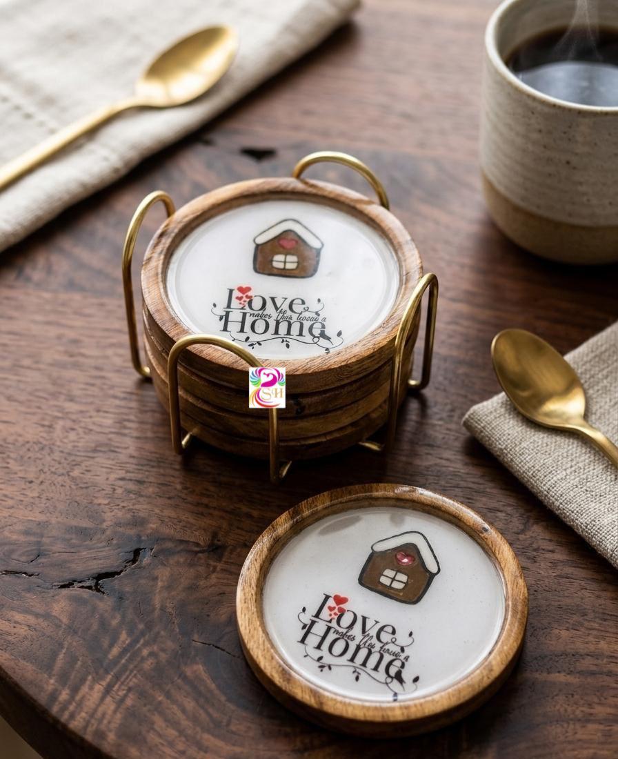 Beautiful wooden tea coaster. Coaster set,Wooden coaster. Set of 6