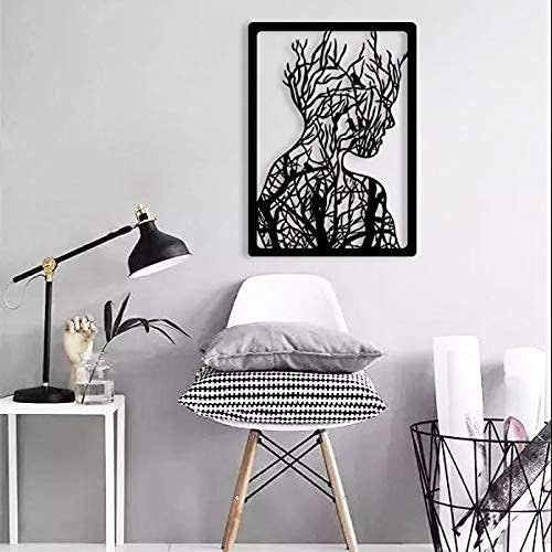 Women Shape Tree Metal Wall Hanging