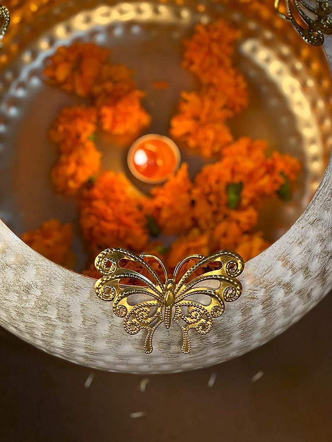 Handmade Decorative Bowl (Urli), Urli bowl, Butterfly Urli, Diwali decoration