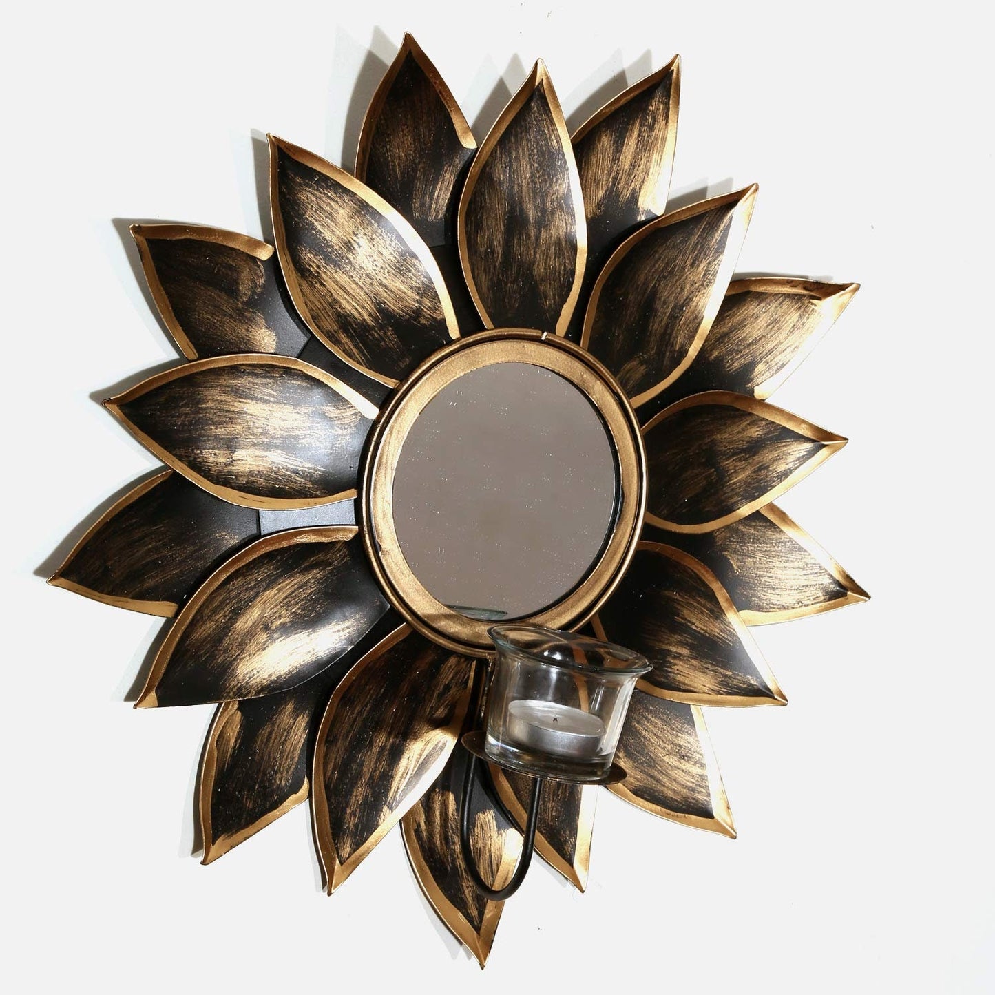 Iron Mirror Wall Sconce Tealight Holder