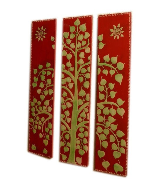 Hand painted tree of life wall hanging