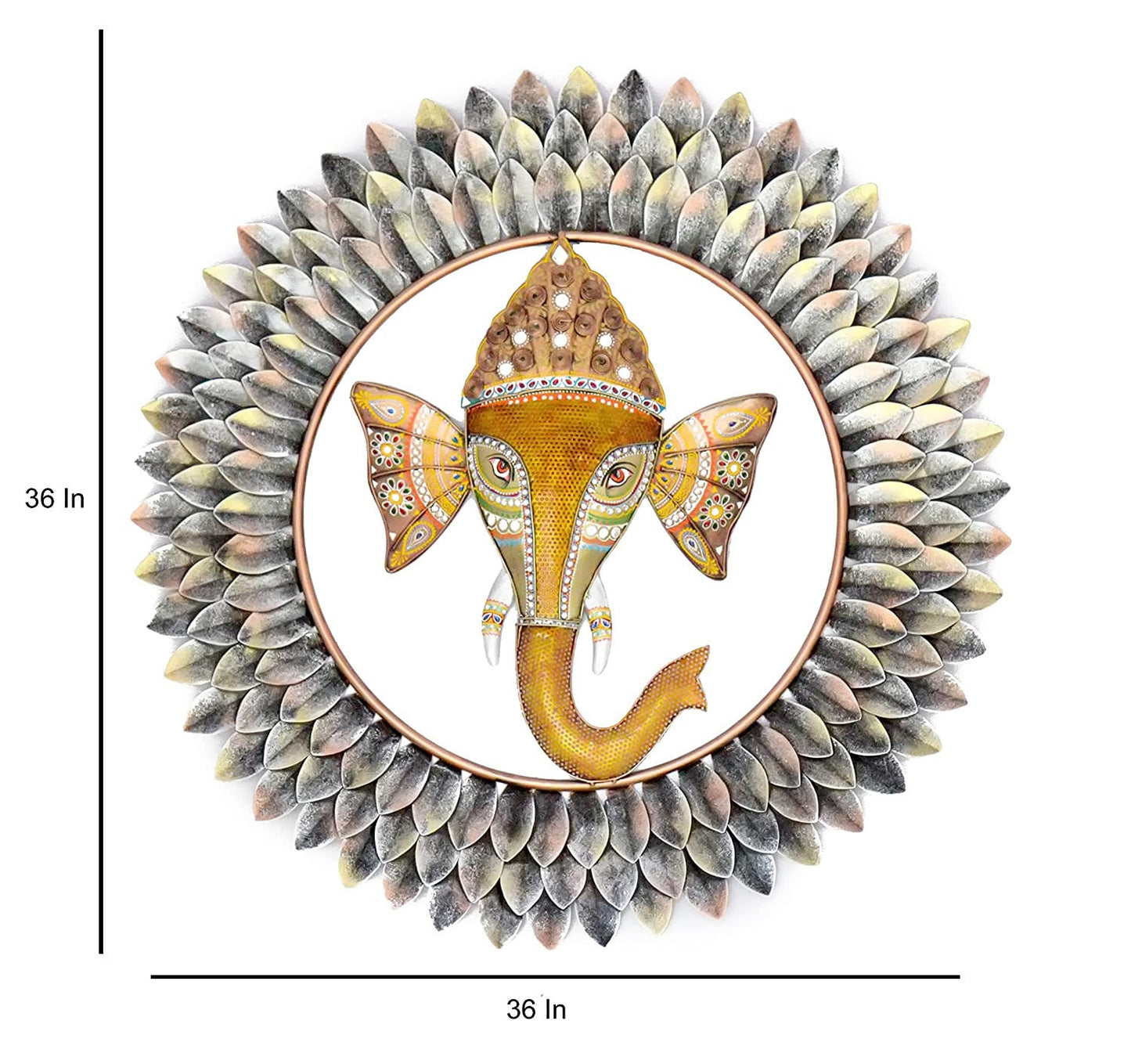 Handcrafted Ganesha Iron Metal Wall Hanging Art