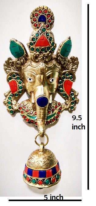 Brass Ganesha Wall Hanging in Stone work finish