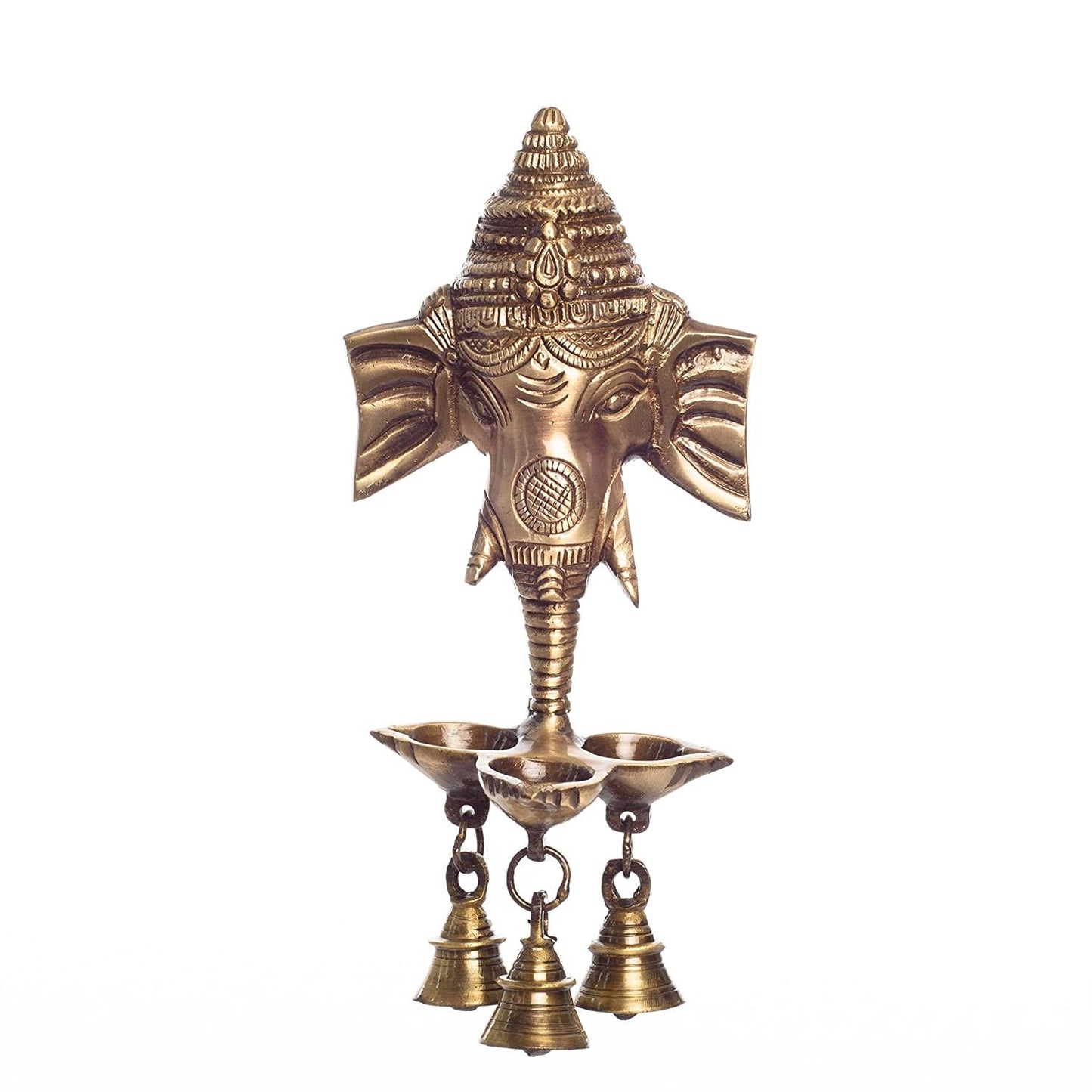 Brass Lord Ganesha With Bells Antique Brass Hanging Diya