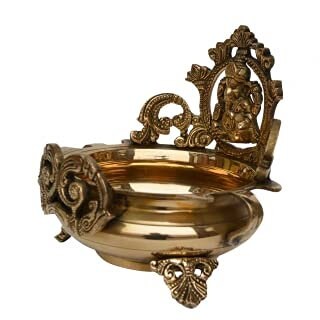 Brass Ganesha Urli (Decorative Bowl) 7 inch