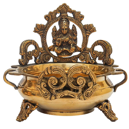 Brass Lakshmi Urli (Decorative Bowl) 7 inch