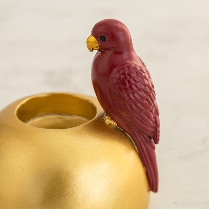 Red Bird Tealight Candle Holder, Diwali diya
