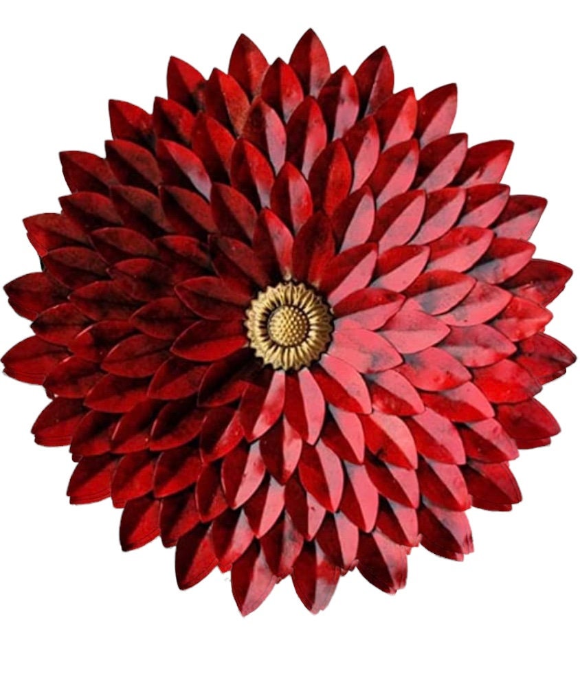 Red Daisy 3d Wall Sculpture Hanging Art Sculpture