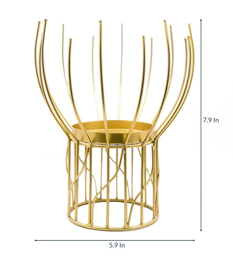 Gold Iron Table Candle Holder