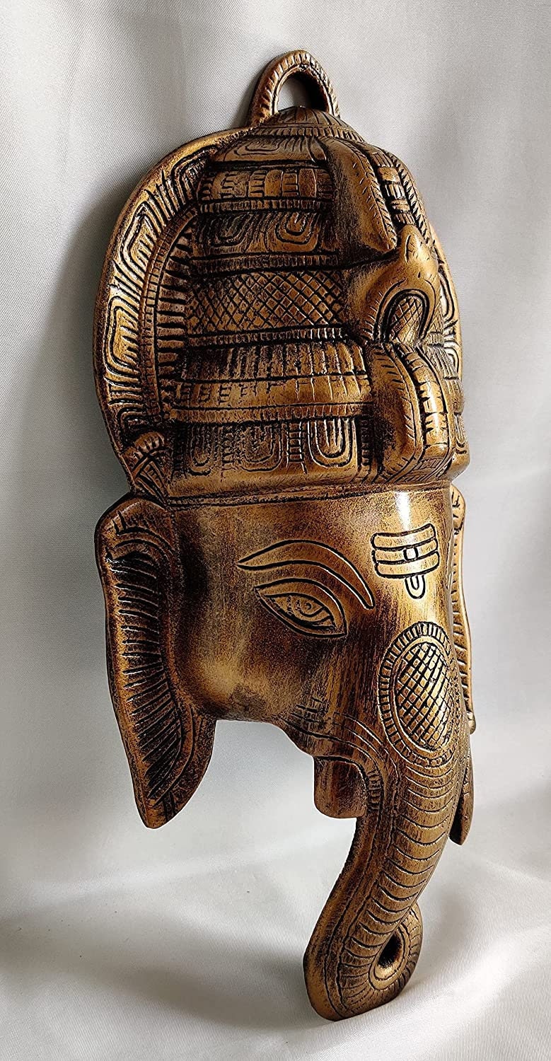 Lord Ganesha Face Wall Hanging / Decorative Wall Decor/ Hanging showpiece (17 x 6 x 36CM)