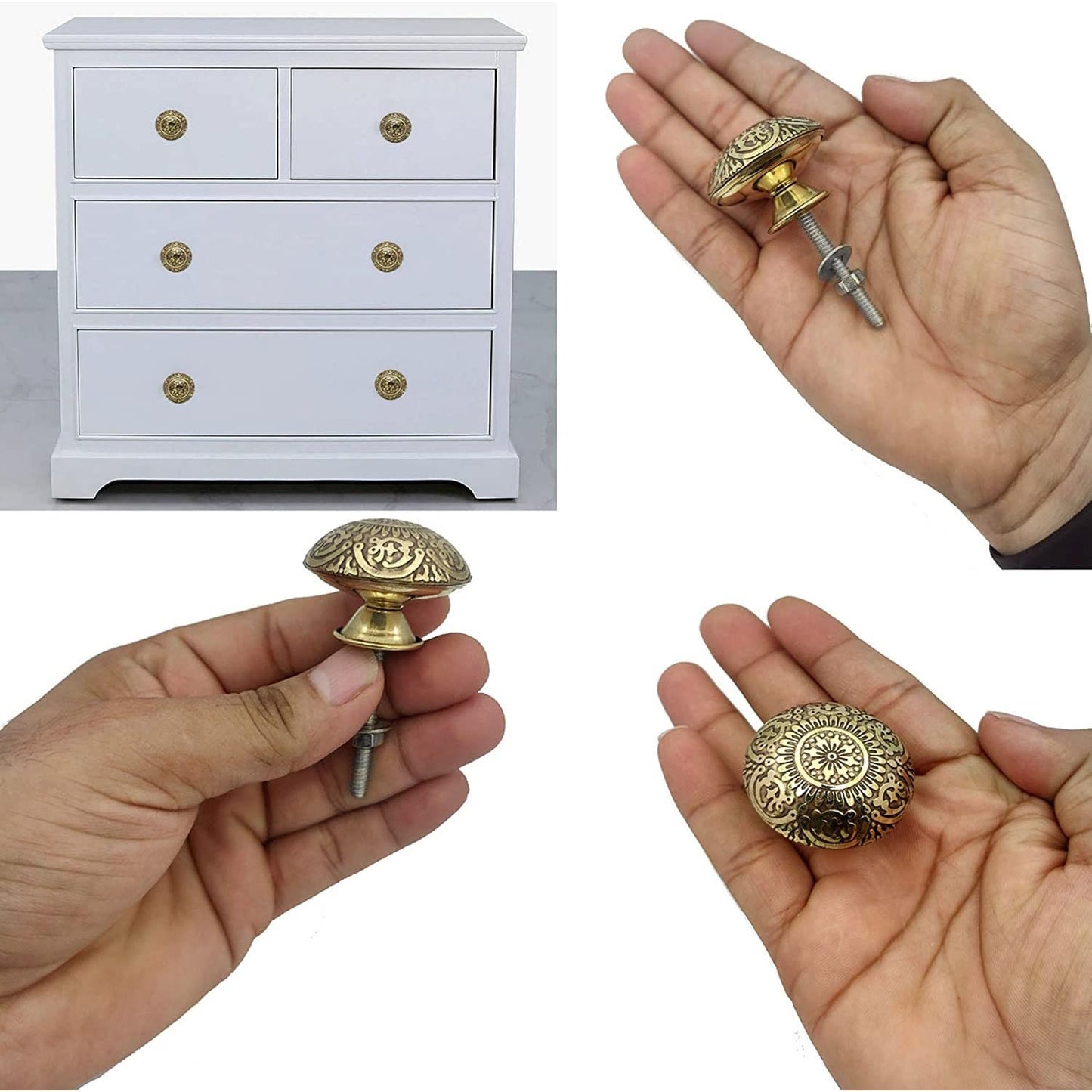 Brass Door Knobs/Drawer Pulls Dresser Door Knobs/Pull and Push Handle Knobs for Cabinets, Wardrobes & Kitchen Cupboards/Handmade