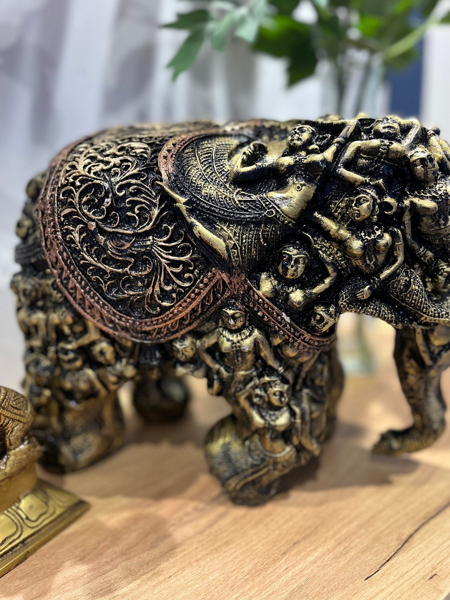 Beautiful, elegant engraved Elephant Figurine.
