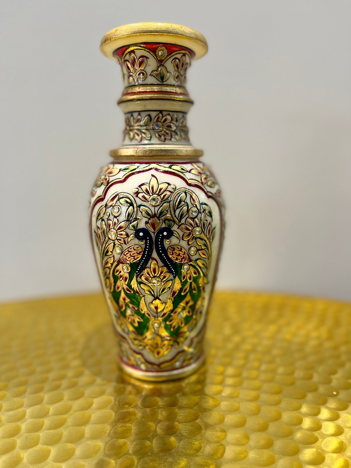 Marble decorative vase with meenakari work