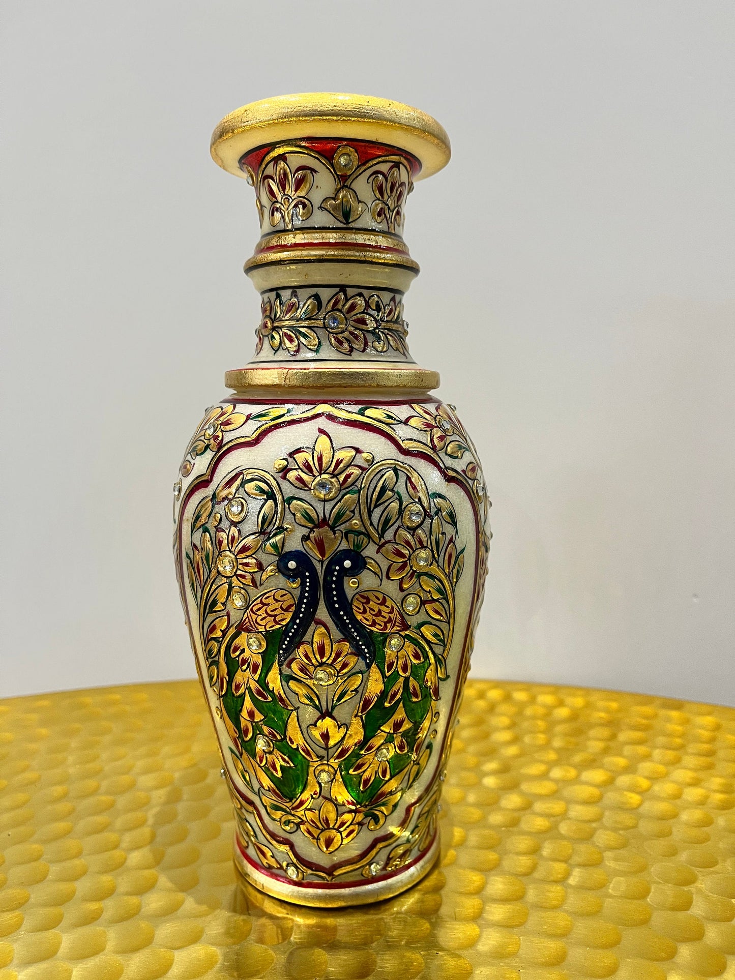 Marble decorative vase with meenakari work