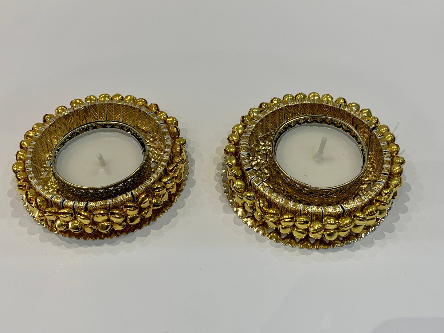 Set of 6, Decorative t-light holder (diya) with beautiful ghungroo. decoration, diya