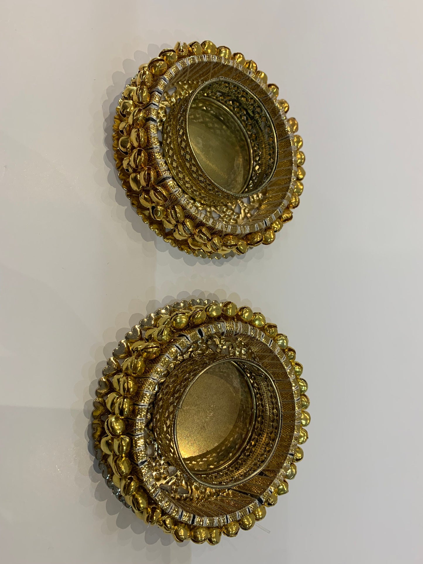 Set of 6, Decorative t-light holder (diya) with beautiful ghungroo. decoration, diya