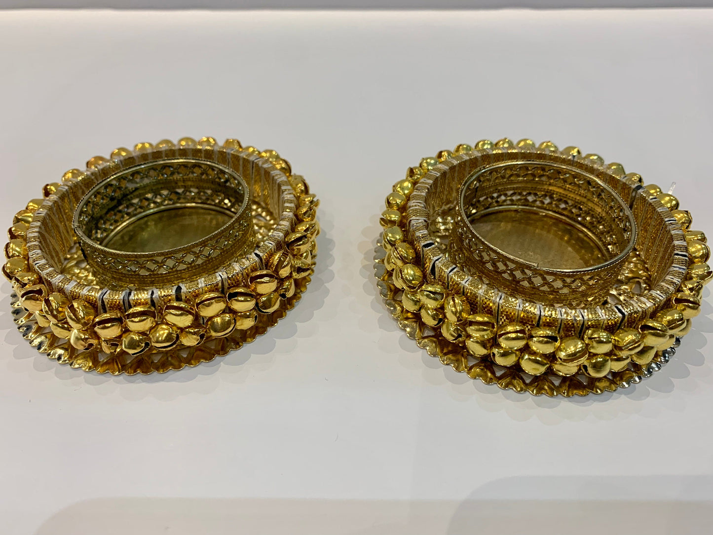 Set of 6, Decorative t-light holder (diya) with beautiful ghungroo. decoration, diya