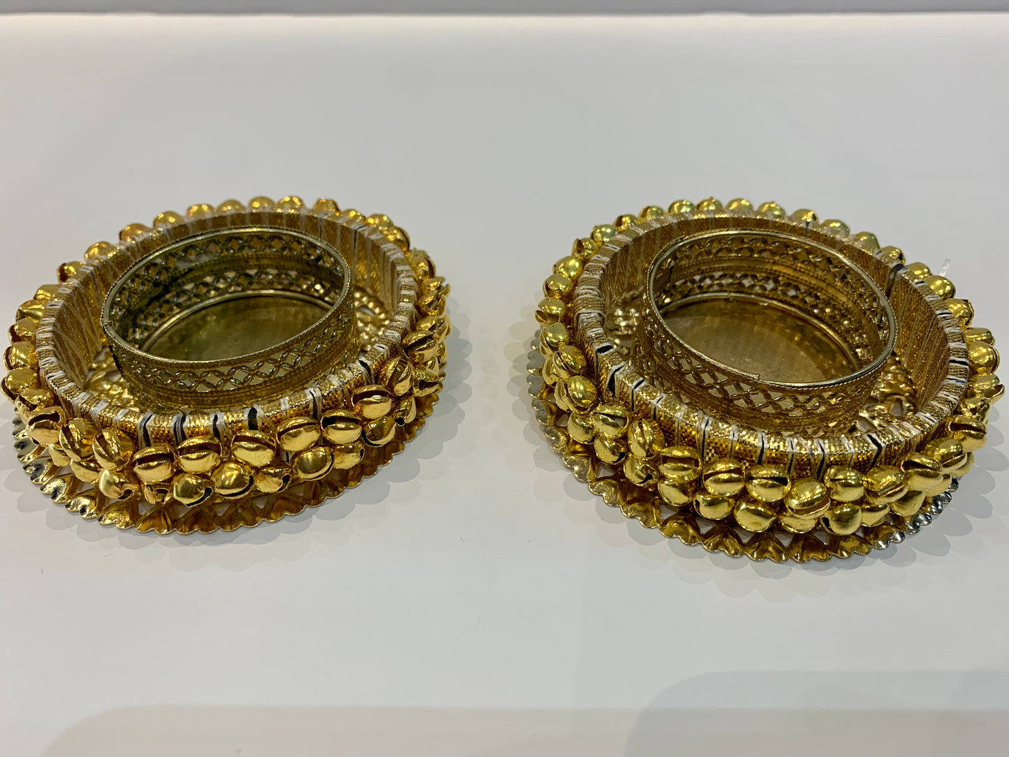 Set of 6, Decorative t-light holder (diya) with beautiful ghungroo. decoration, diya