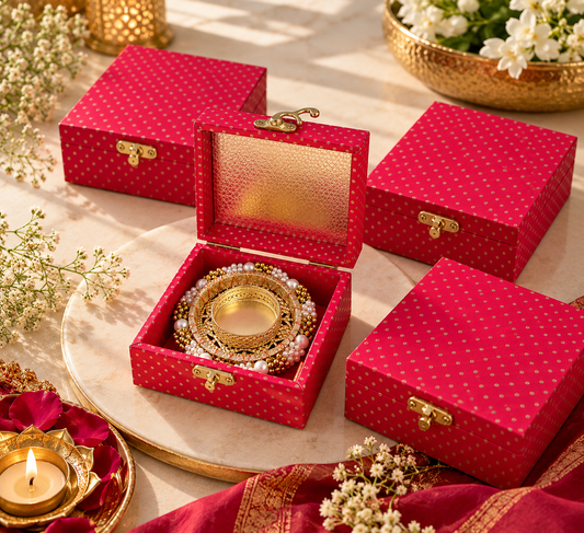 Beautiful Elegant Pearl decorative diya in a gift box