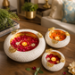 Handcrafted White & Gold Floating Flower & Candle Centerpieces