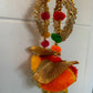 Handmade colourful Hanging Decoration for Weddings and Festive Occasions. Set of 2