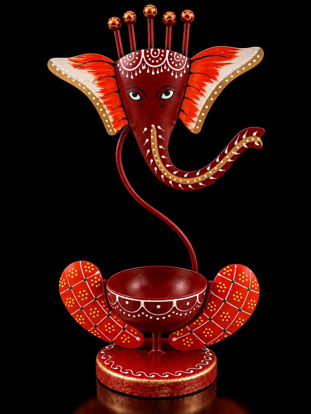 Ganesha Glow – Hand-Painted Decorative Tealight Holder