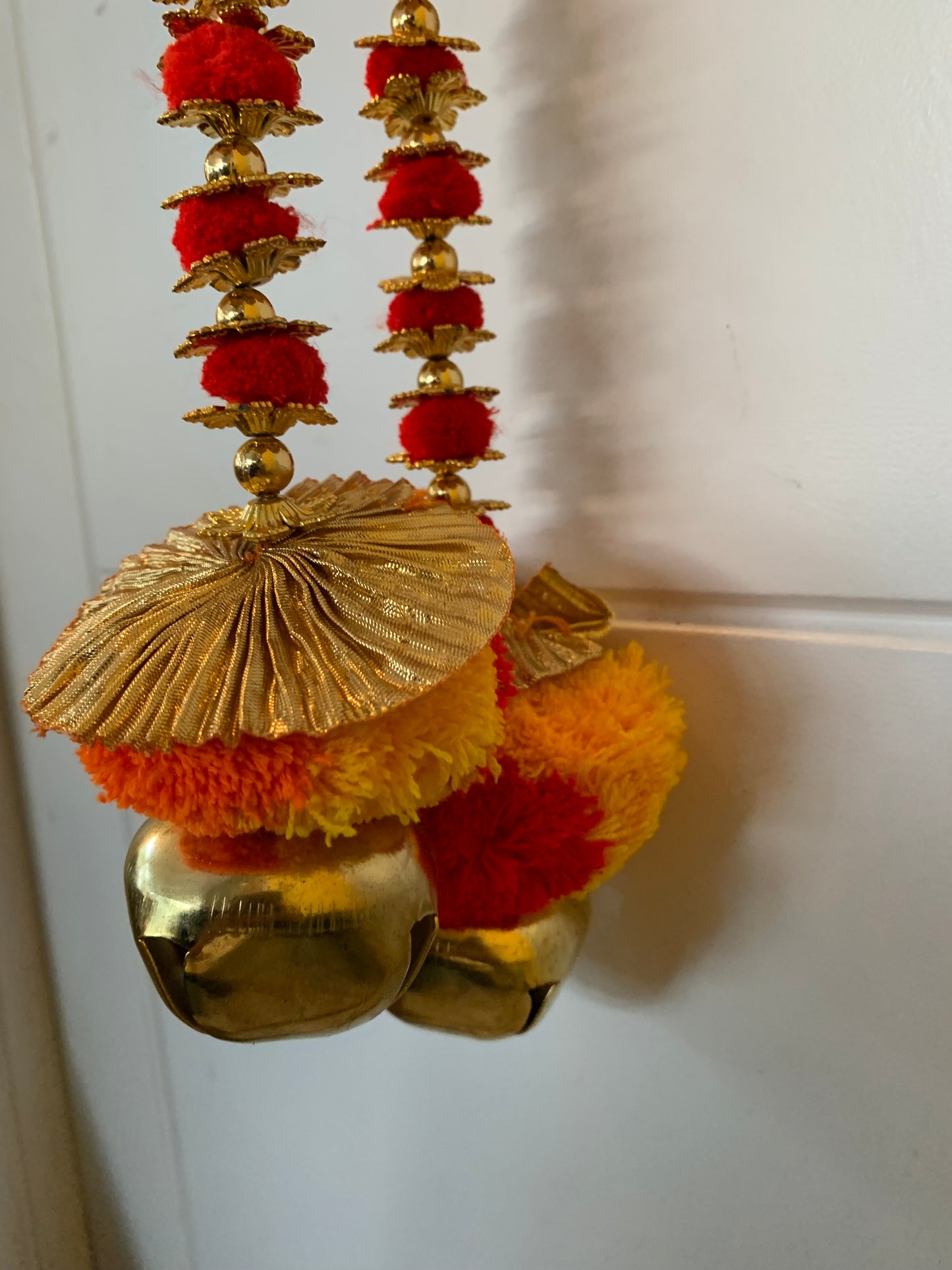 Handmade colourful Hanging Decoration for Weddings and Festive Occasions. Set of 2