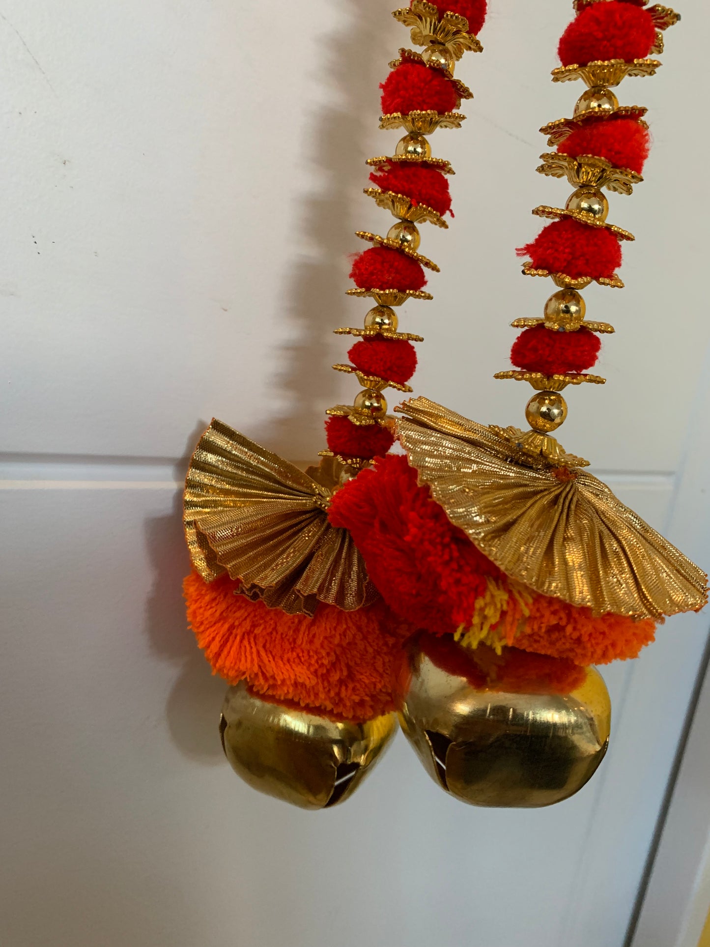 Handmade colourful Hanging Decoration for Weddings and Festive Occasions. Set of 2