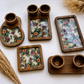 Elegant Wood & Resin 7-Piece Platter Set – Artisanal Serving Collection