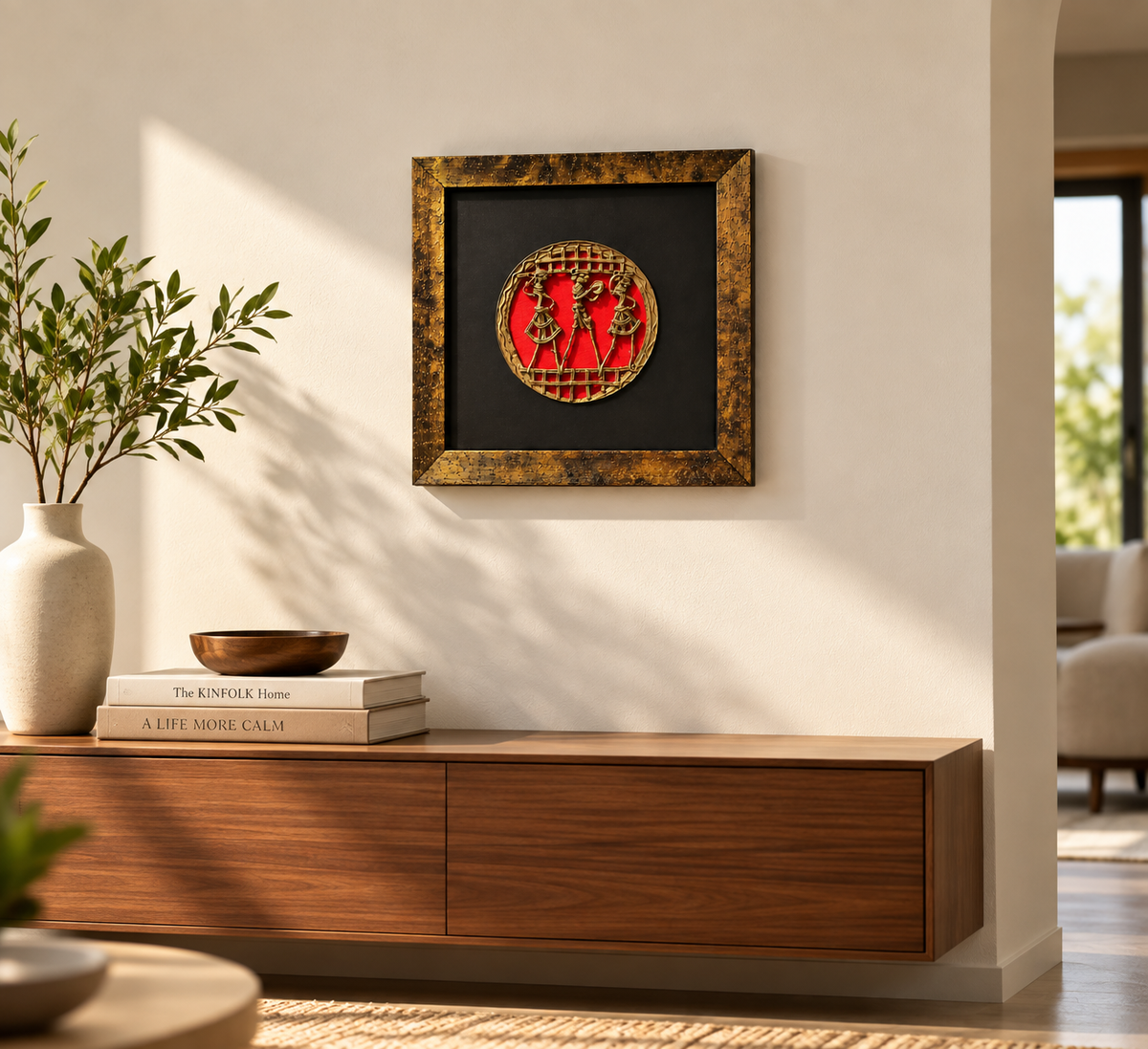 Folk Indian Dokra art wall hanging