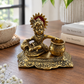 Divine Bal Krishna with Makhan Matki – Antique Gold Decorative Idol