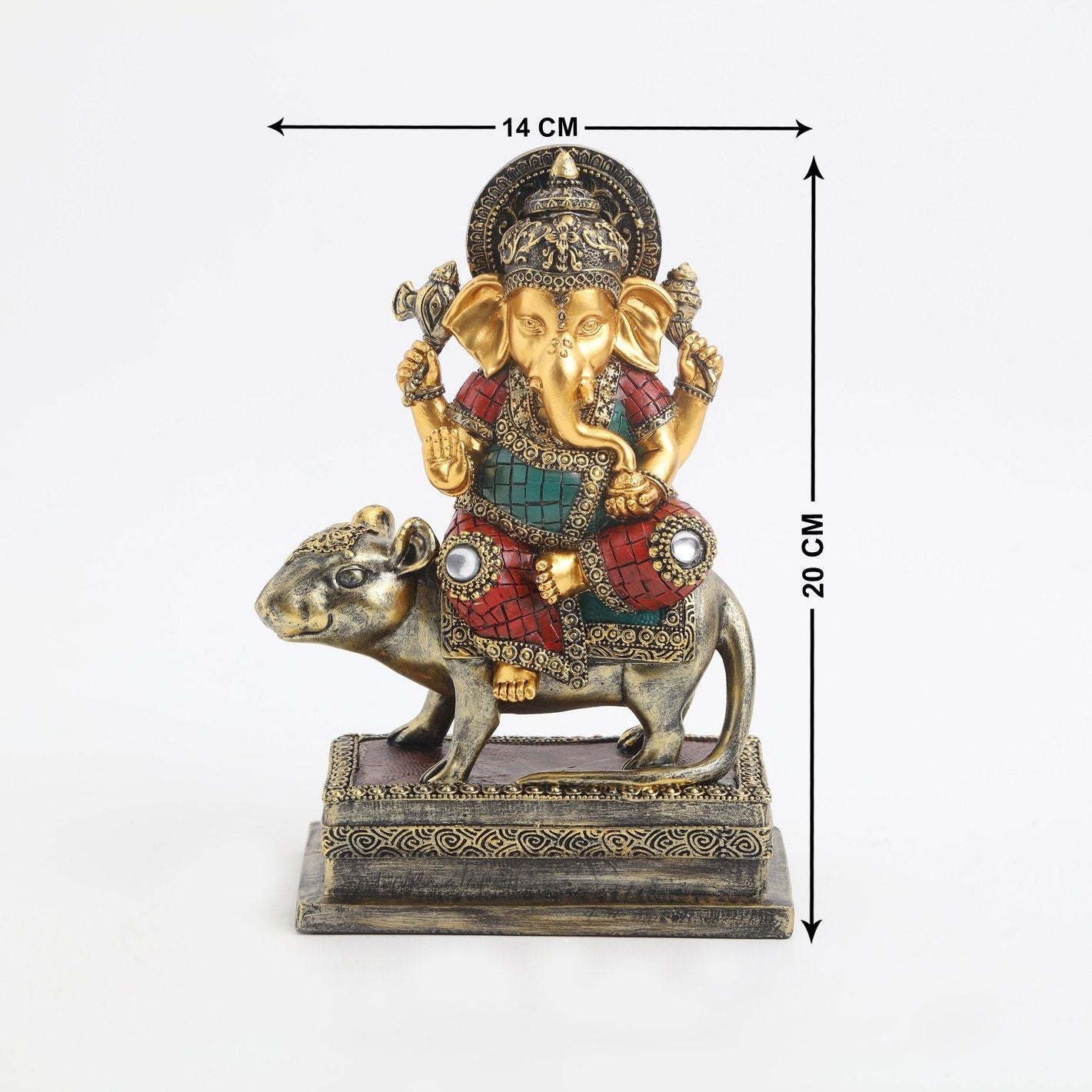 Divine lord Ganesha on his ride. Hindu god/Indian home/Diwali decor