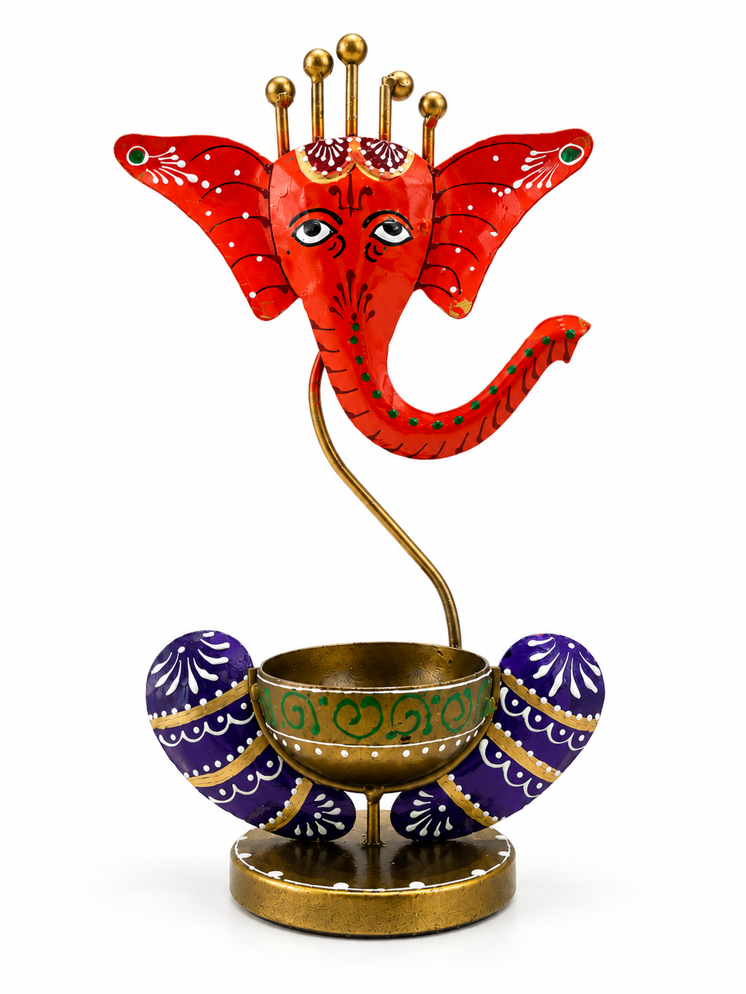 Ganesha Glow – Hand-Painted Decorative Tealight Holder