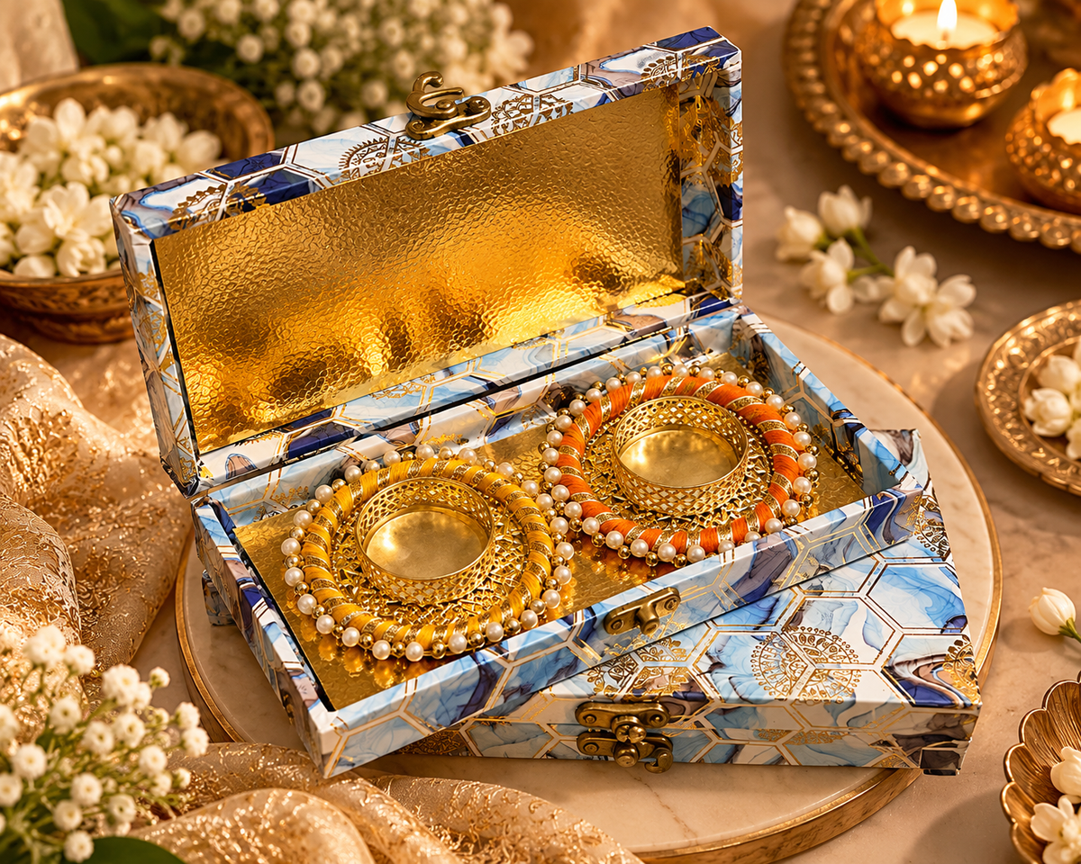 Diwali diya gift box. Set of 2 diya in a box.