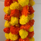 Handmade Orange and yellow marigold floral Hanging Door Decoration for Weddings and Festive Occasions. (Tooran) Set of 2 pcs